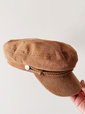 tan corduroy greek fisherman hat